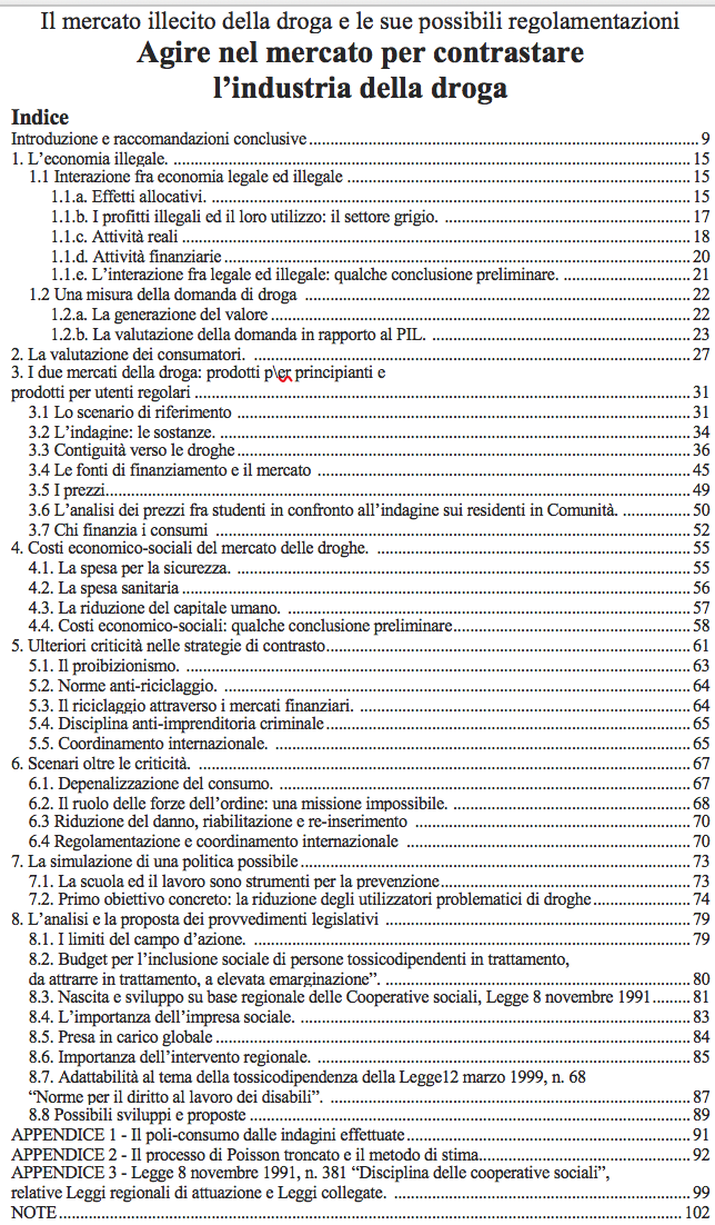 2010 Agire nel mercato per contrastare l’industria della droga - INDICE