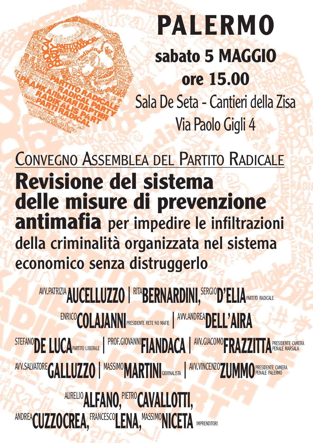Convegno-Assemblea del Partito Radicale a Palermo, 5 maggio, ore 15