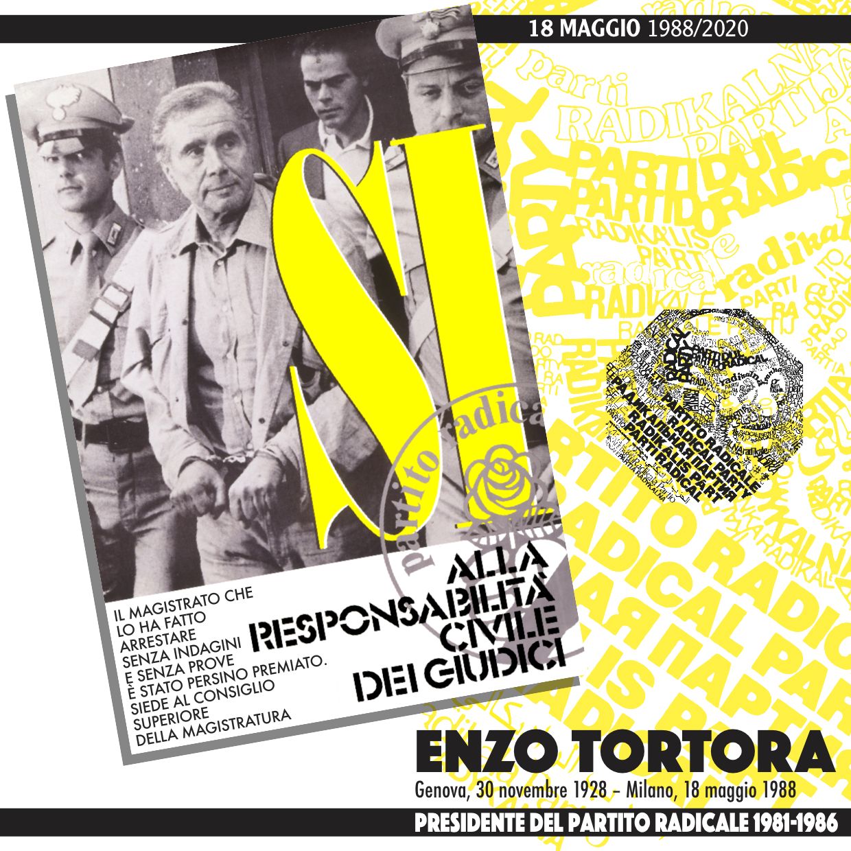 ENZO TORTORA – IL PARTITO RADICALE A 32 ANNI DALLA SCOMPARSA PUBBLICA GLI ATTI DELL’INCONTRO “ANCHE GLI INNOCENTI VANNO IN CARCERE”.