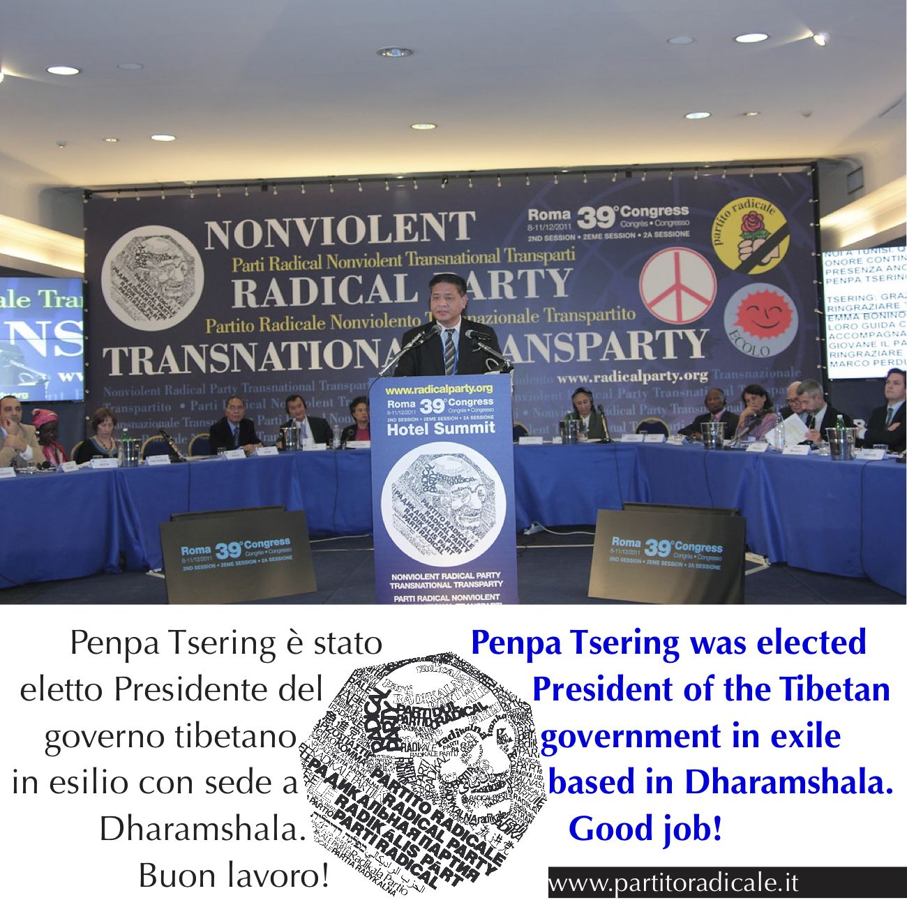 Penpa Tsering è stato eletto Presidente del governo tibetano in esilio con sede a Dharamshala. Buon lavoro!