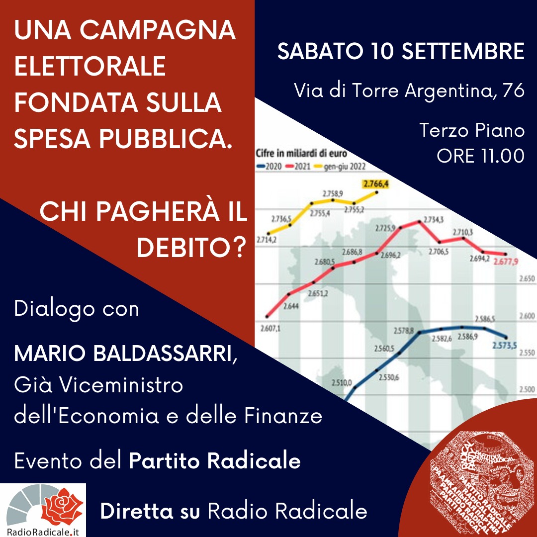 UNA CAMPAGNA ELETTORALE FONDATA SULLA SPESA PUBBLICA. CHI PAGHERA’ IL DEBITO?, EVENTO DEL PARTITO RADICALE