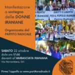 IRAN-PARTITO RADICALE: SABATO QUARTA MANIFESTAZIONE DAVANTI AMBASCIATA IRANIANA