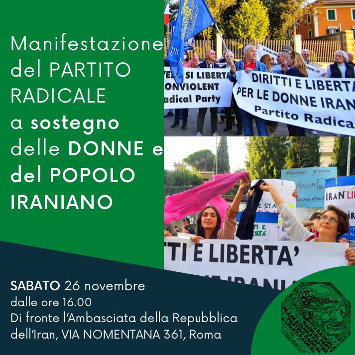 IRAN – PARTITO RADICALE – DECIMA MANIFESTAZIONE A SOSTEGNO DELLE DONNE E DEL POPOLO IRANIANO