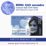 PARTITO RADICALE – CONGRESSO DEGLI ISCRITTI DAL 3 AL 5 NOVEMBRE A ROMA.